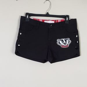Wisconsin Badgers Juniors Black Shorts Size 5